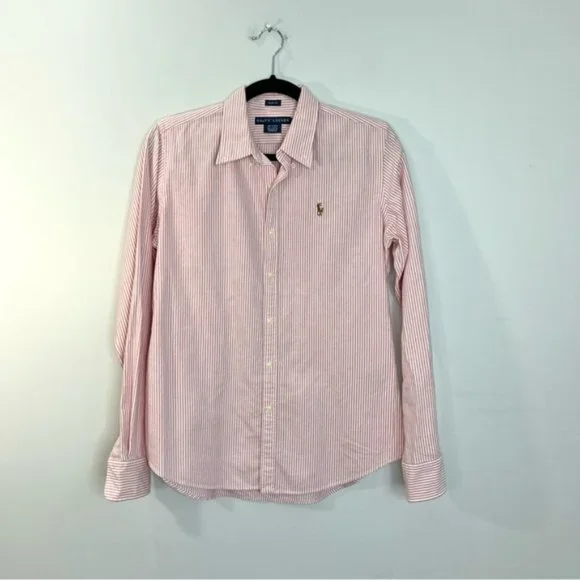 RALPH Lauren 100% cotton striped slim fit Oxford button down shirt 10 - Picture 3 of 10